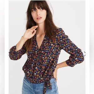 Madewell Wrap Top in Garden Party